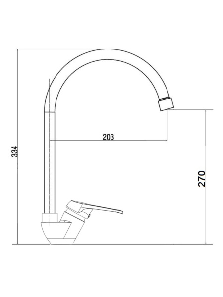Смеситель для кухни однорычажный полимерный с гибким изливомOneLife P11-007cr  хром/черный